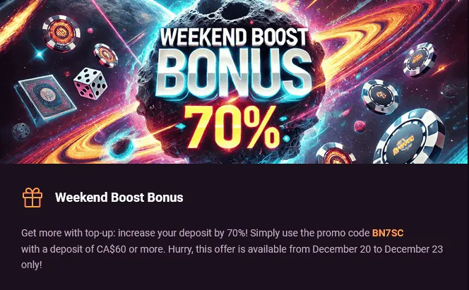 Rickycasino Weekend Boost Bonus